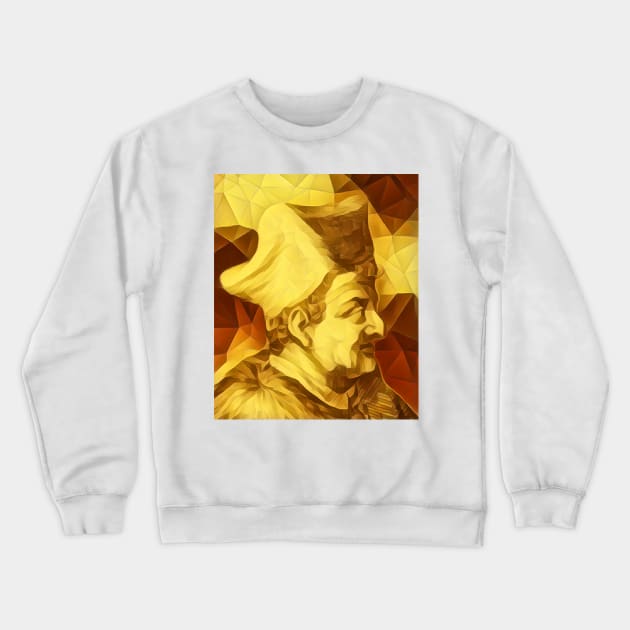 Lorenzo Valla Golden Portrait | Lorenzo Valla Artwork 9 Crewneck Sweatshirt by JustLit